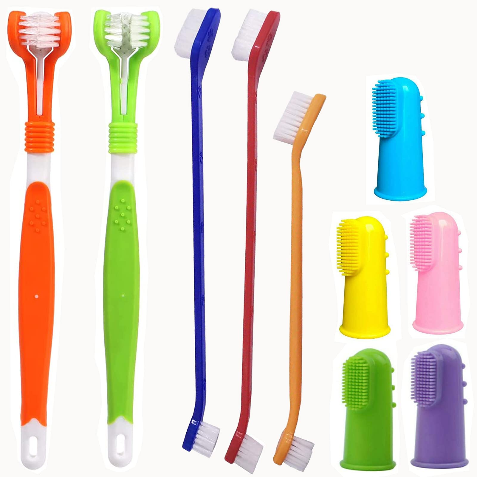 10-Pack Multi-Head Pet Toothbrush Set