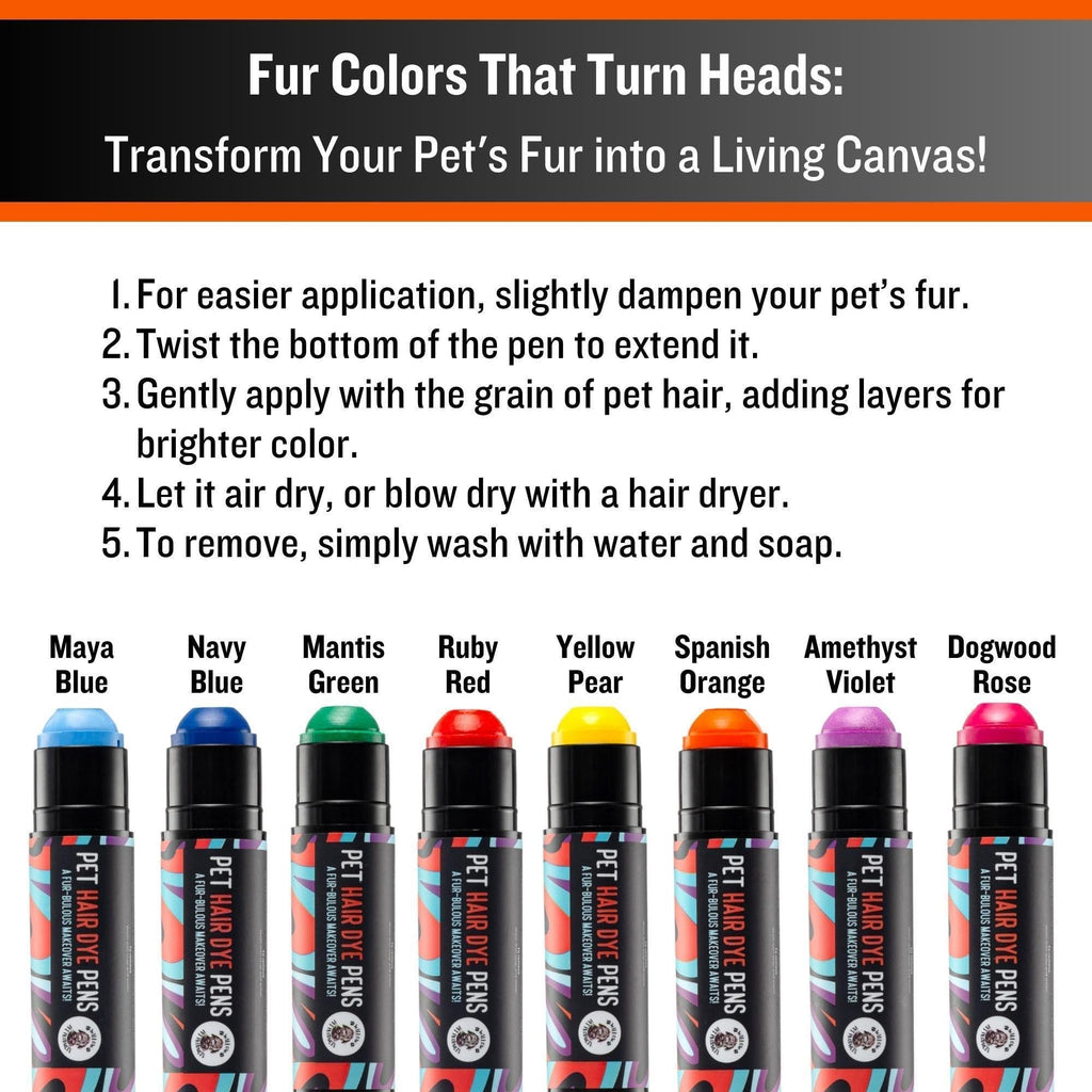 8-Color Pet Safe Temporary Hair Dye Pens
