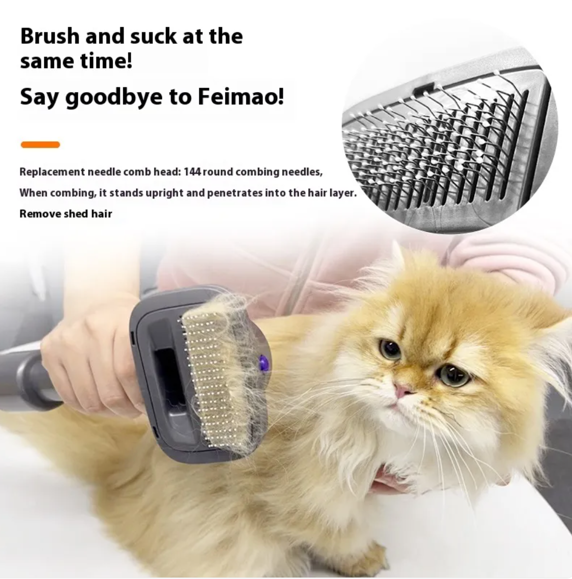 Pet Grooming Comb and Suction Head Set