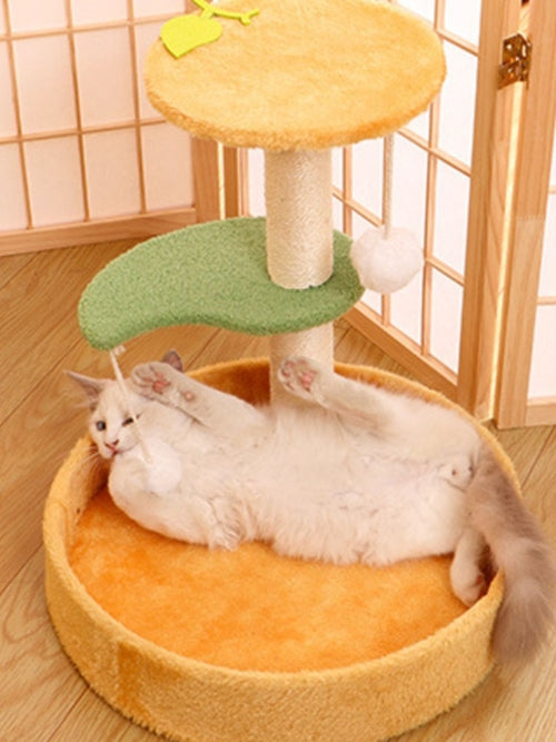 Elevated Cat Tree with Integrated Bed