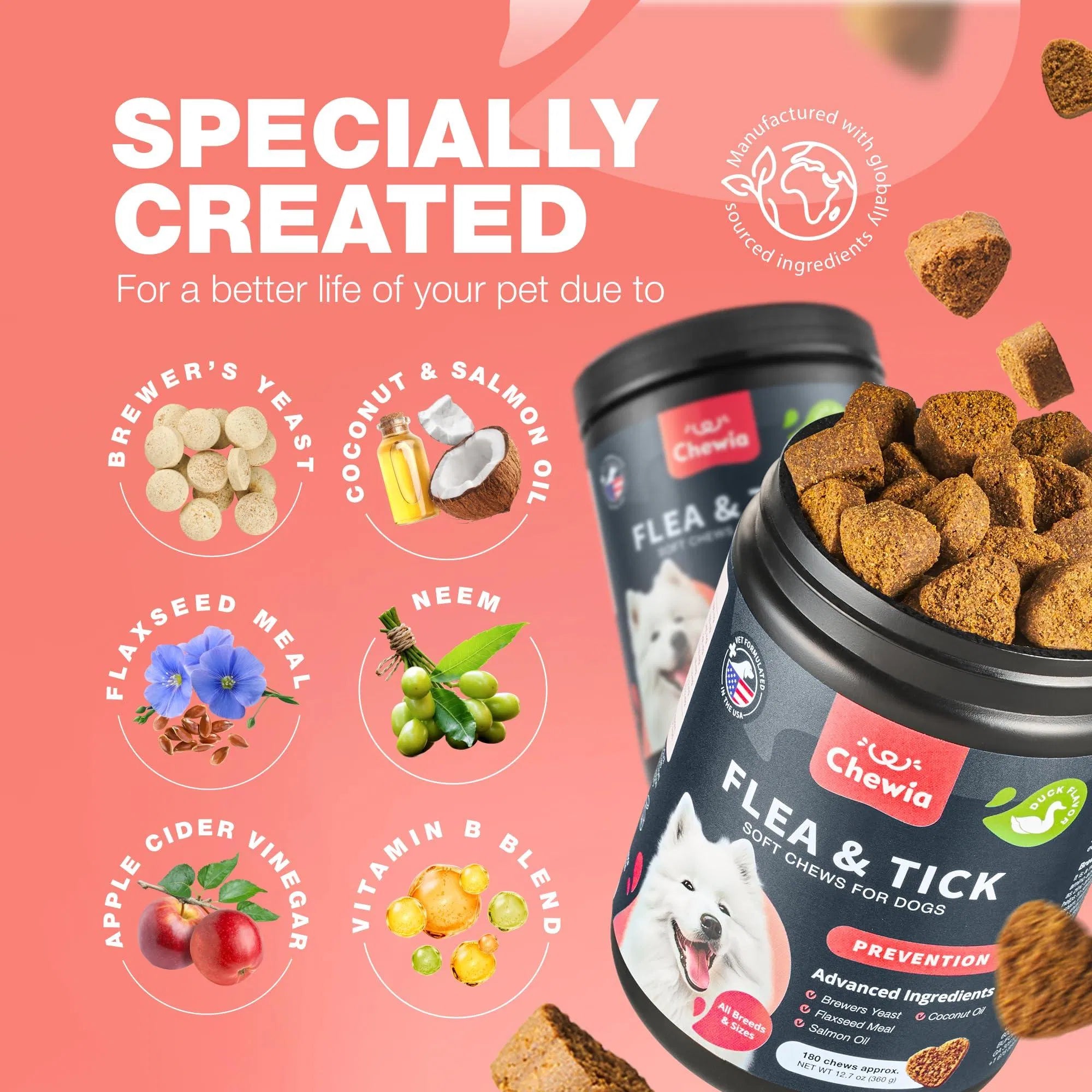 Natural Flea & Tick Prevention Soft Chews for Dogs