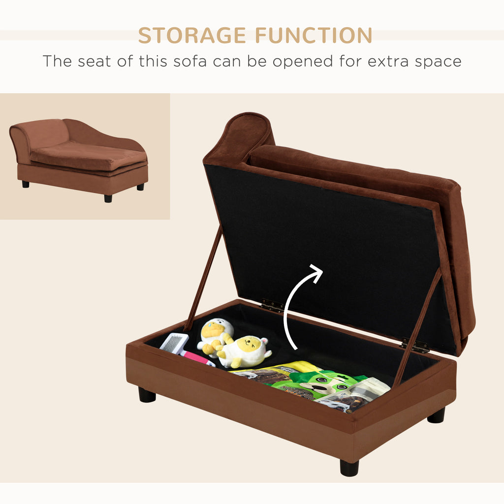 Luxury Pet Sofa with Storage, Brown