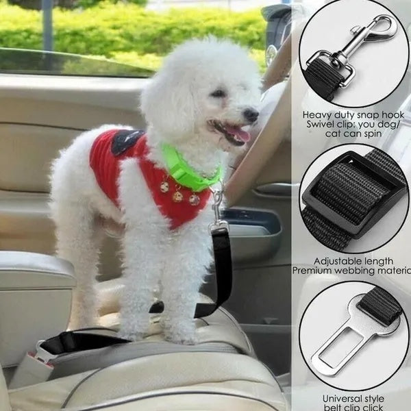 2-Pack Adjustable Pet Safety Seat Belts