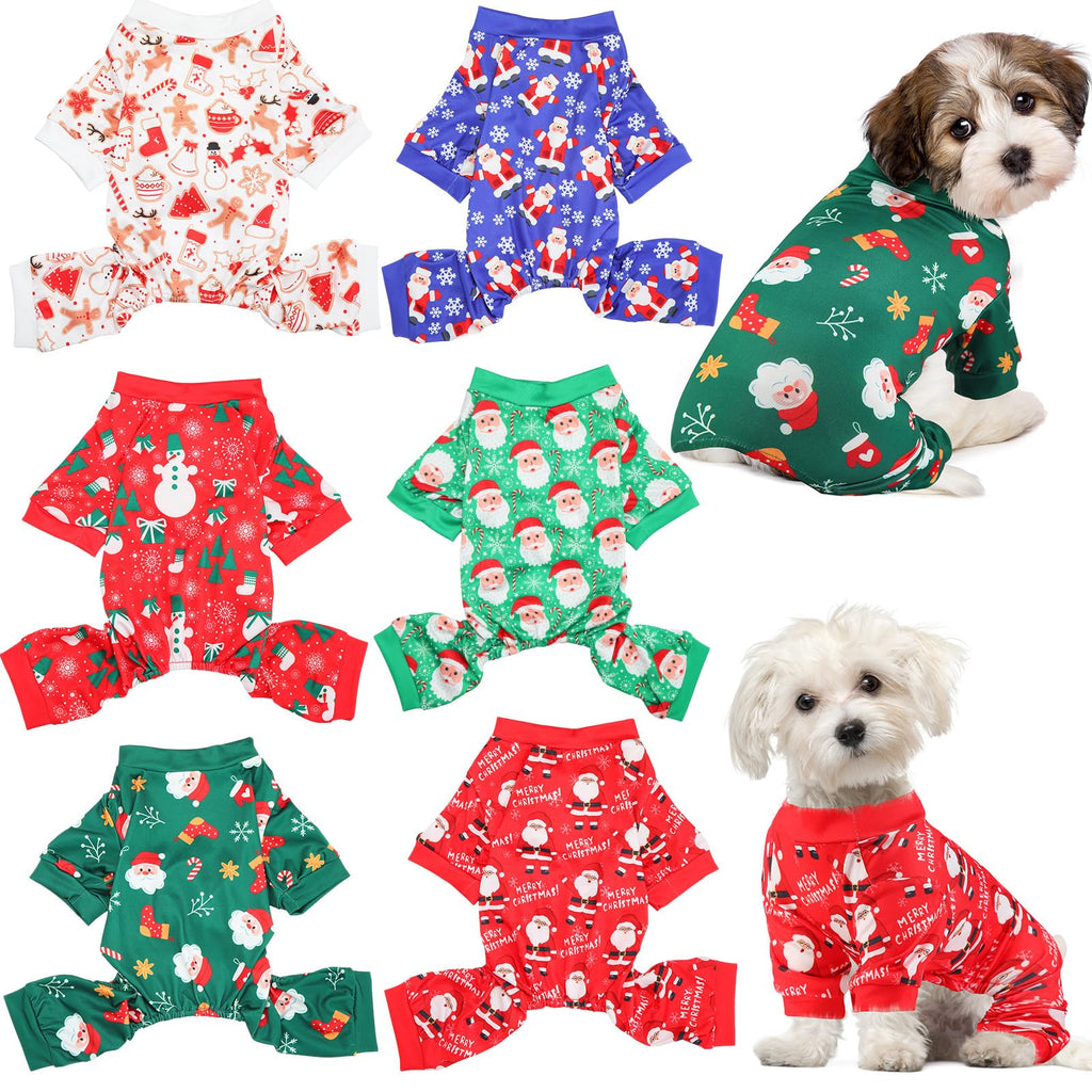 6-Piece Dog Christmas Pajama Set, M