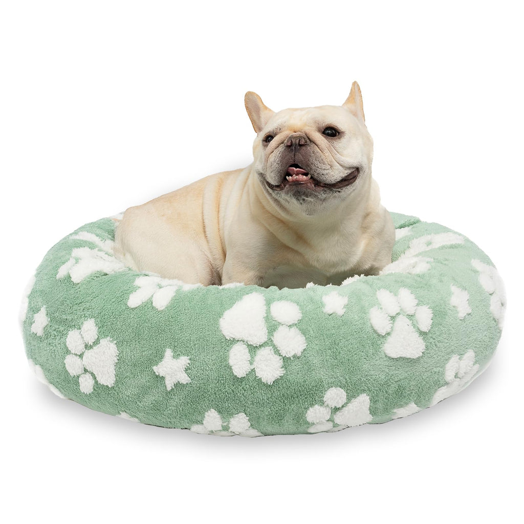 Calming Donut Pet Bed for Small Pets, Green, 23"