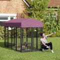 Outdoor Dog Kennel with Rotating Bowls and Cover