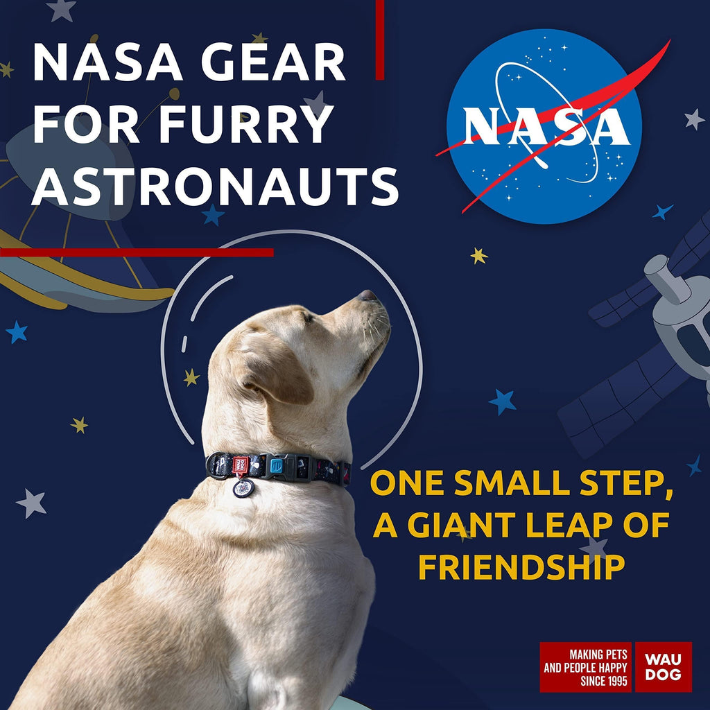 Adjustable Nylon Collar for Large Dogs, 12-19 in, NASA