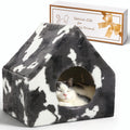 Enclosed Cat Bed Cave and Winter Pet House, Grey