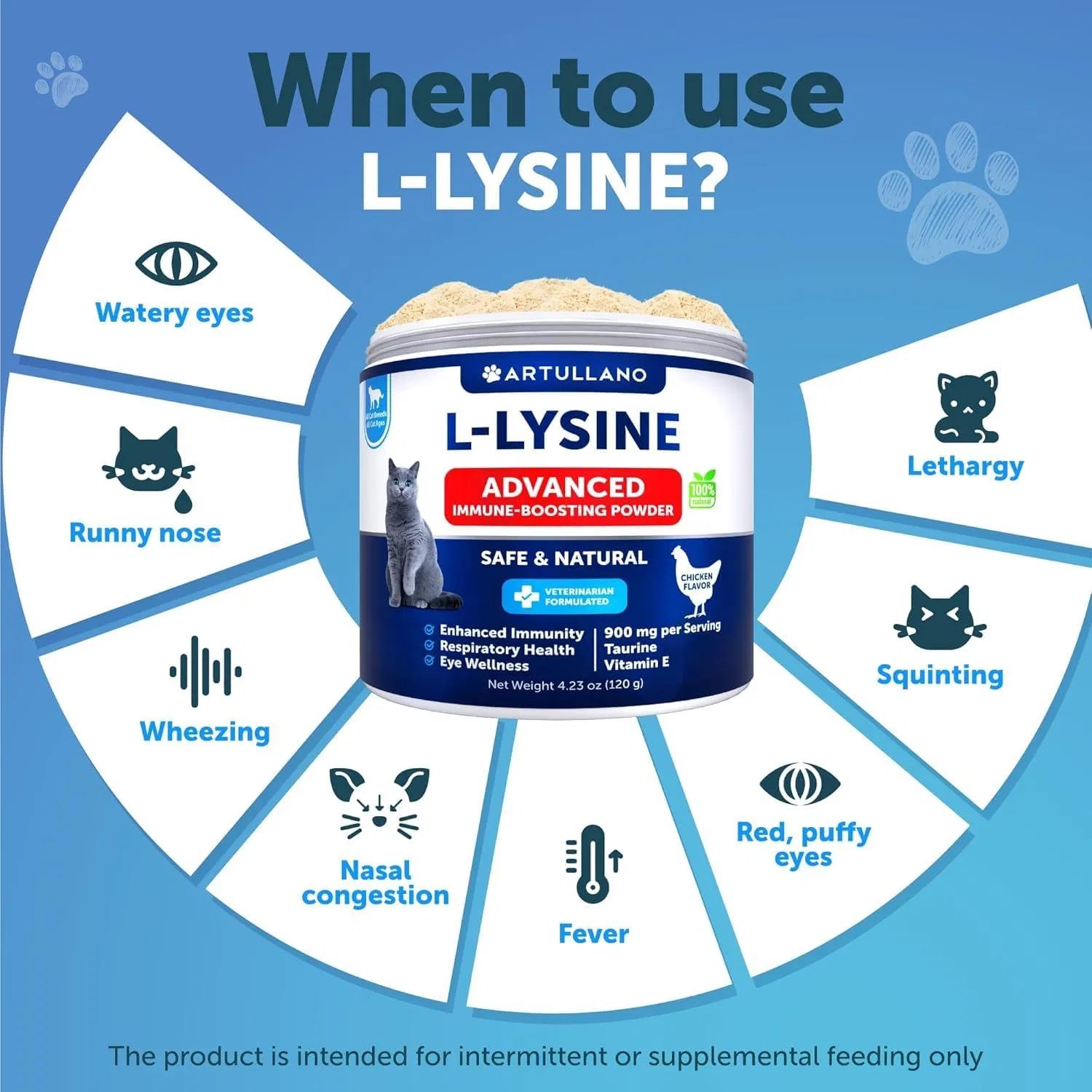 Feline L-Lysine Powder Supplement for Immune Support