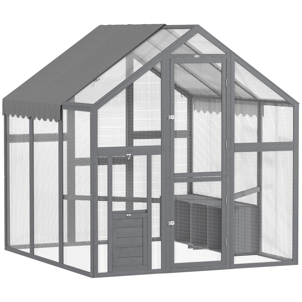 Large Wooden Chicken Run with Waterproof & Anti-UV Cover, Gr