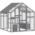Large Wooden Chicken Run with Waterproof & Anti-UV Cover, Gr