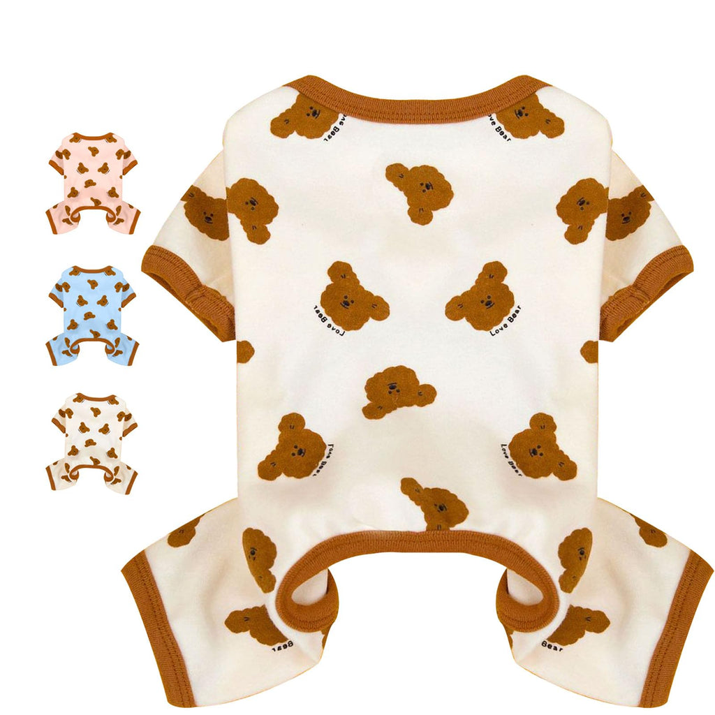 Bear Print Soft Cotton Pet Pajamas