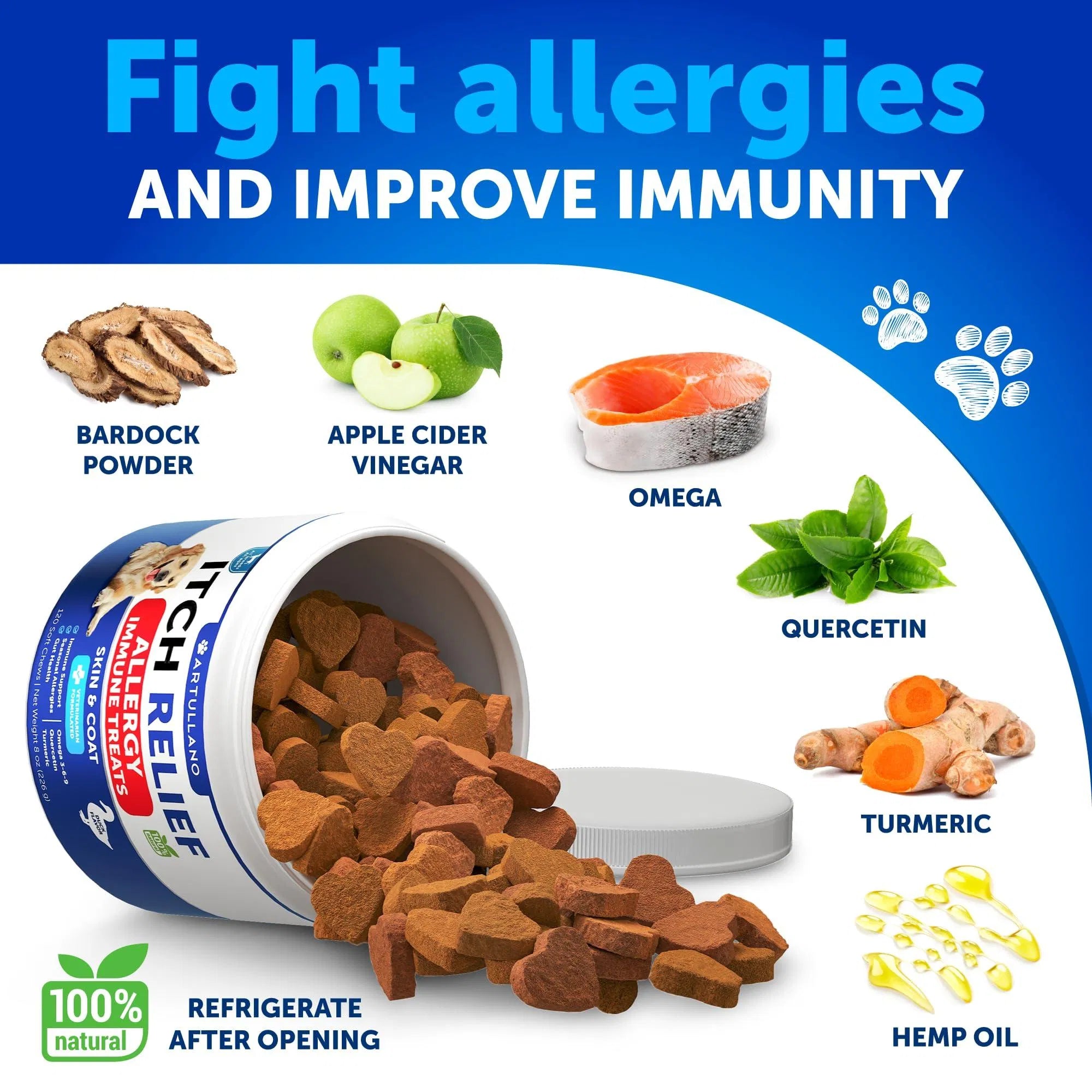 Allergy & Itch Relief Chews for Dogs, 120 Count