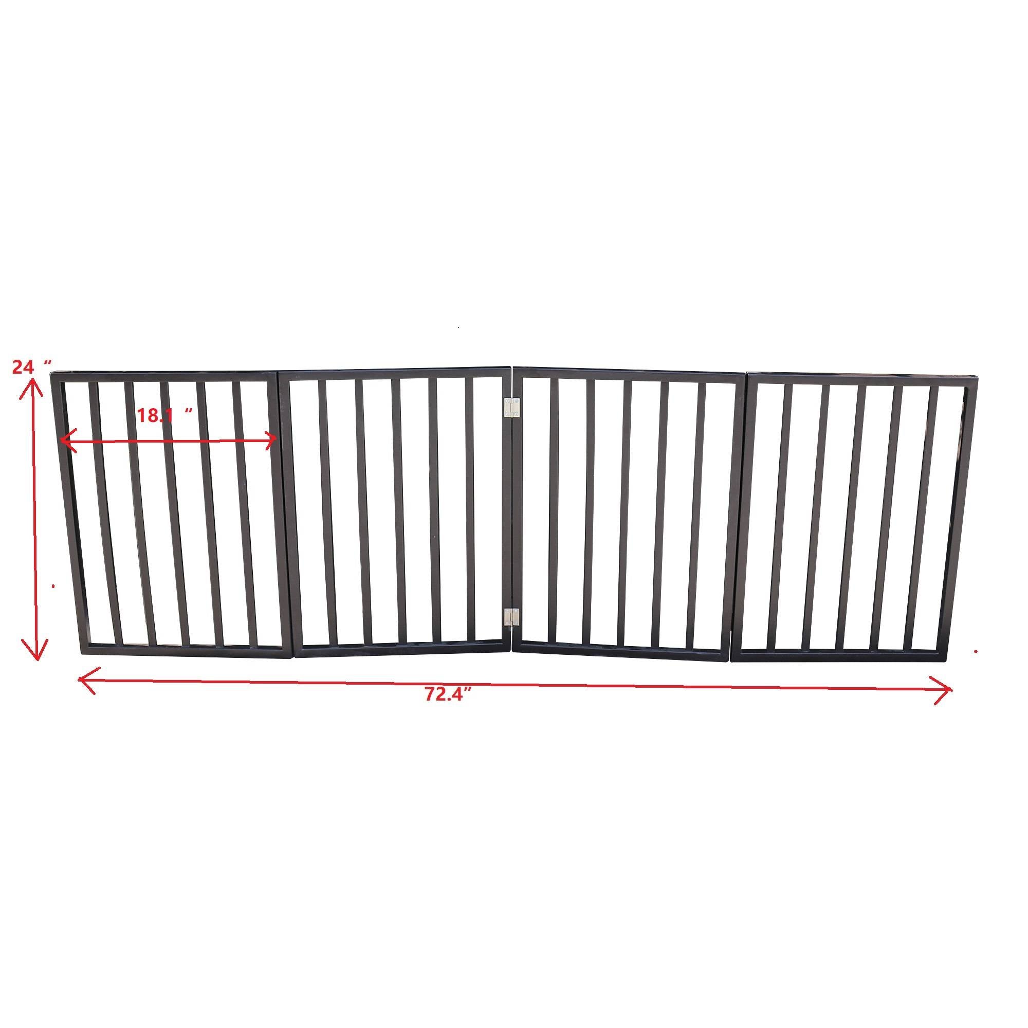 Elegant Folding Pet Gate for Doorways and Stairs, Dark Brown