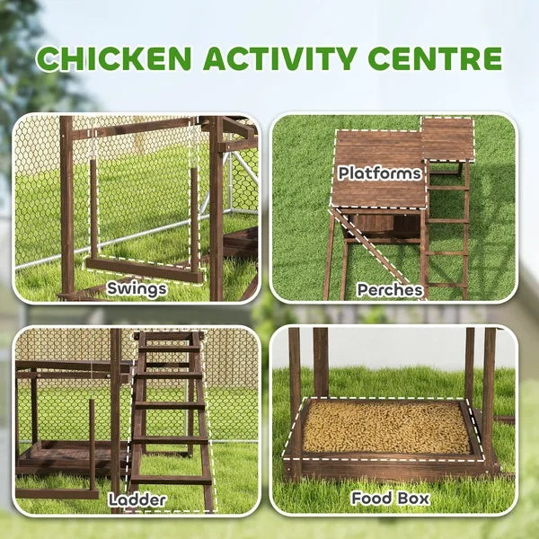 Wooden Avian Activity Set with Perch, Swing, Ladder, Platfor