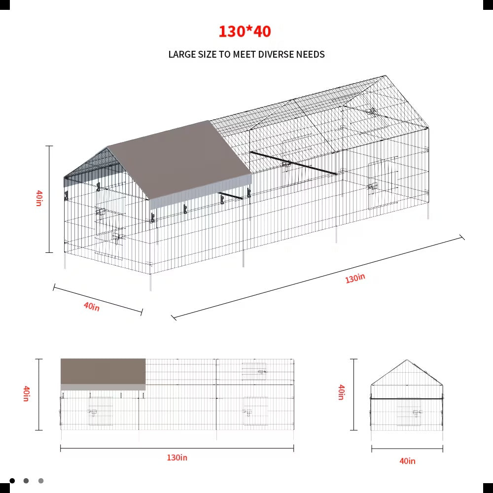 Outdoor Metal Poultry Haven, Black Gray