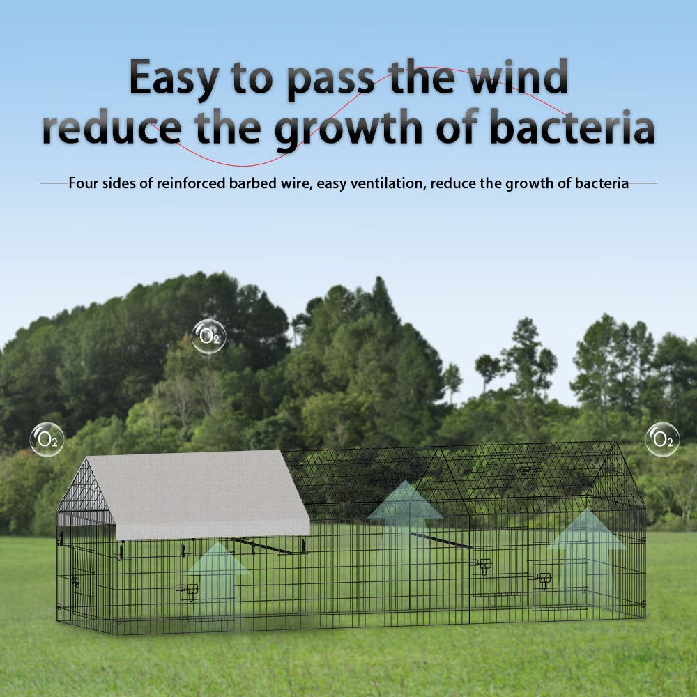 Outdoor Metal Poultry Haven, Black Gray