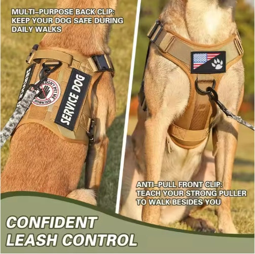 Tactical Service Canine Harness with Reflective Details