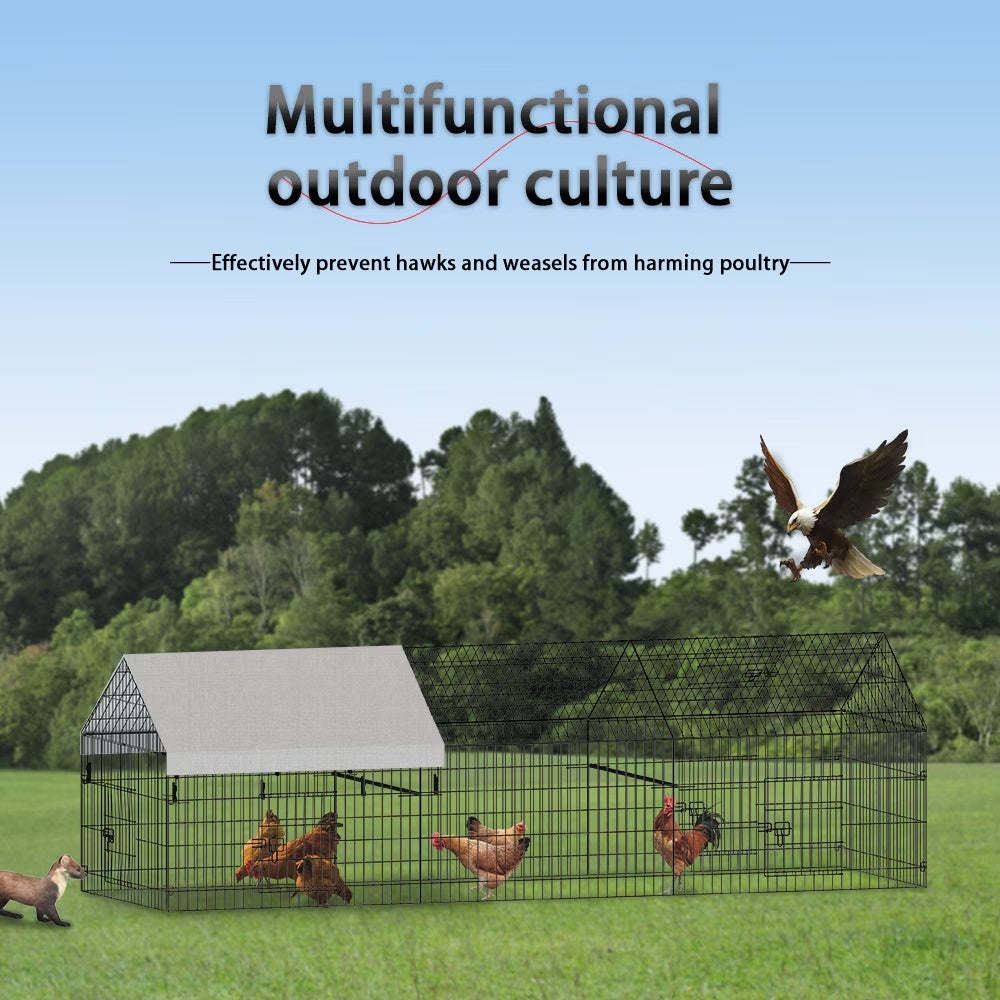 Outdoor Metal Poultry Haven, Black Gray