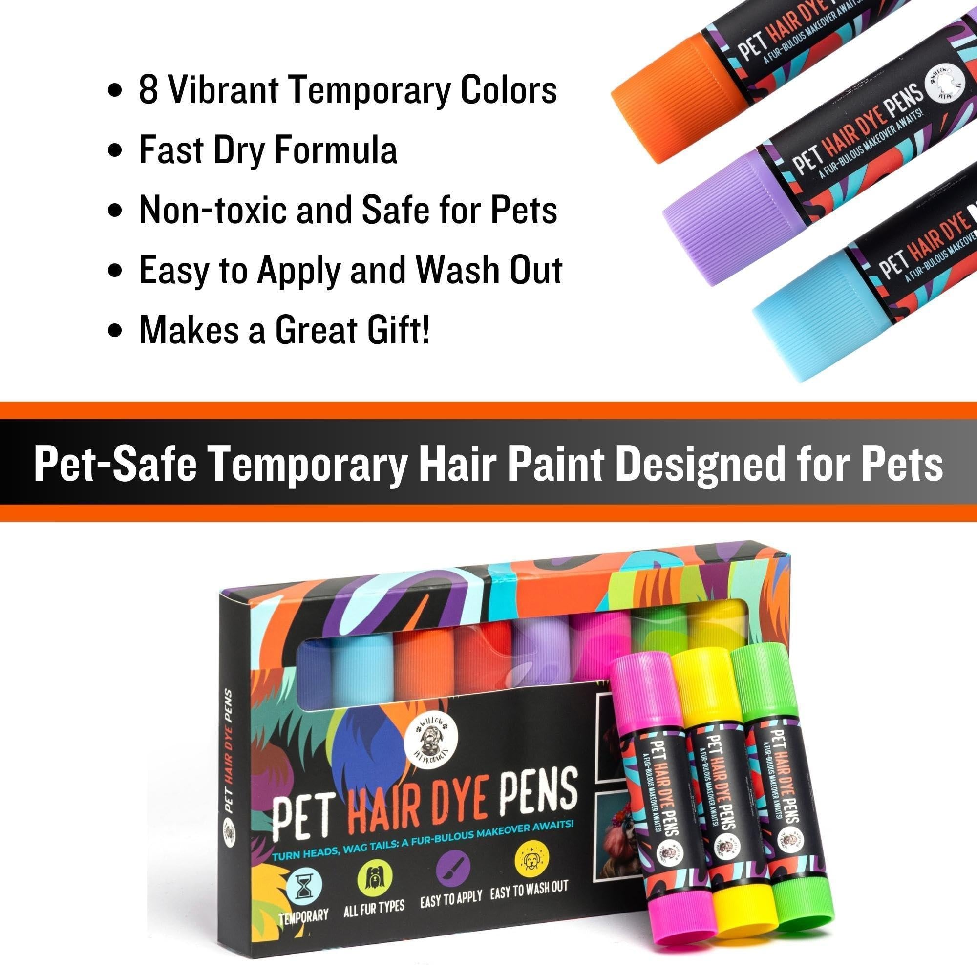 8-Color Pet Safe Temporary Hair Dye Pens