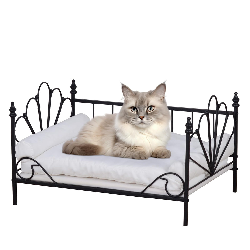 Metal Frame Pet Sofa with Washable Cover, Black