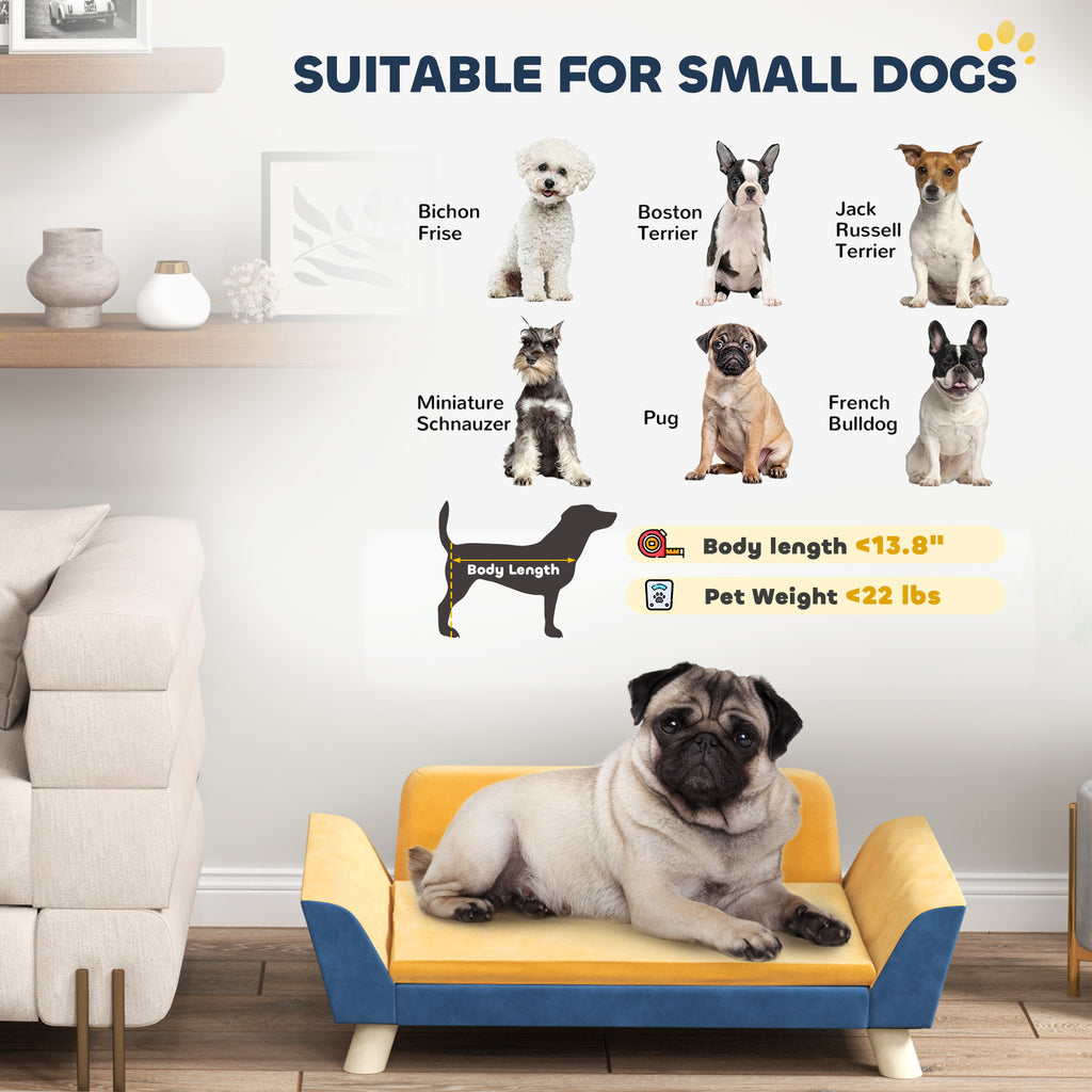 Orange Pet Sofa Bed with Washable Cushion