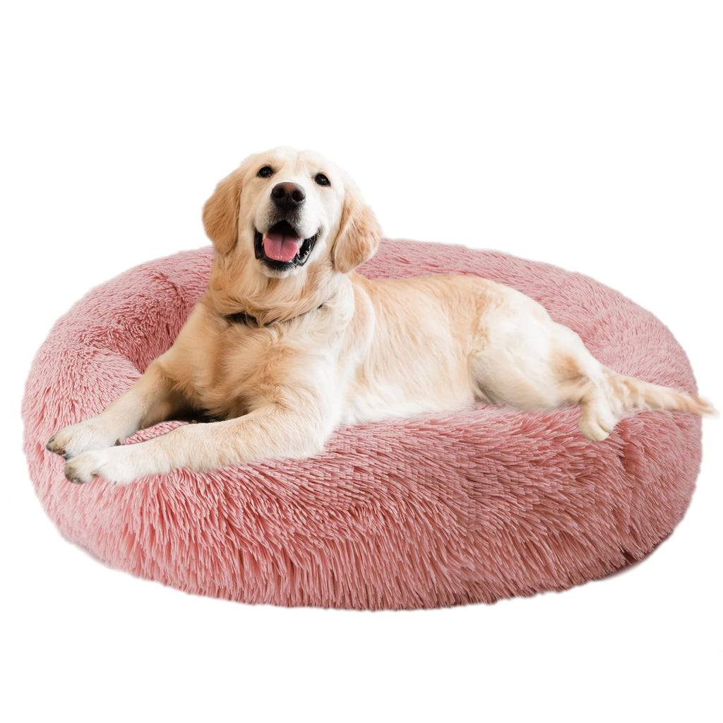 Plush Donut Cuddle Bed, 28" Rose Red