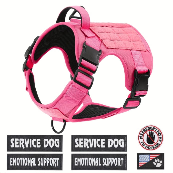 Tactical Service Canine Harness with Reflective Details