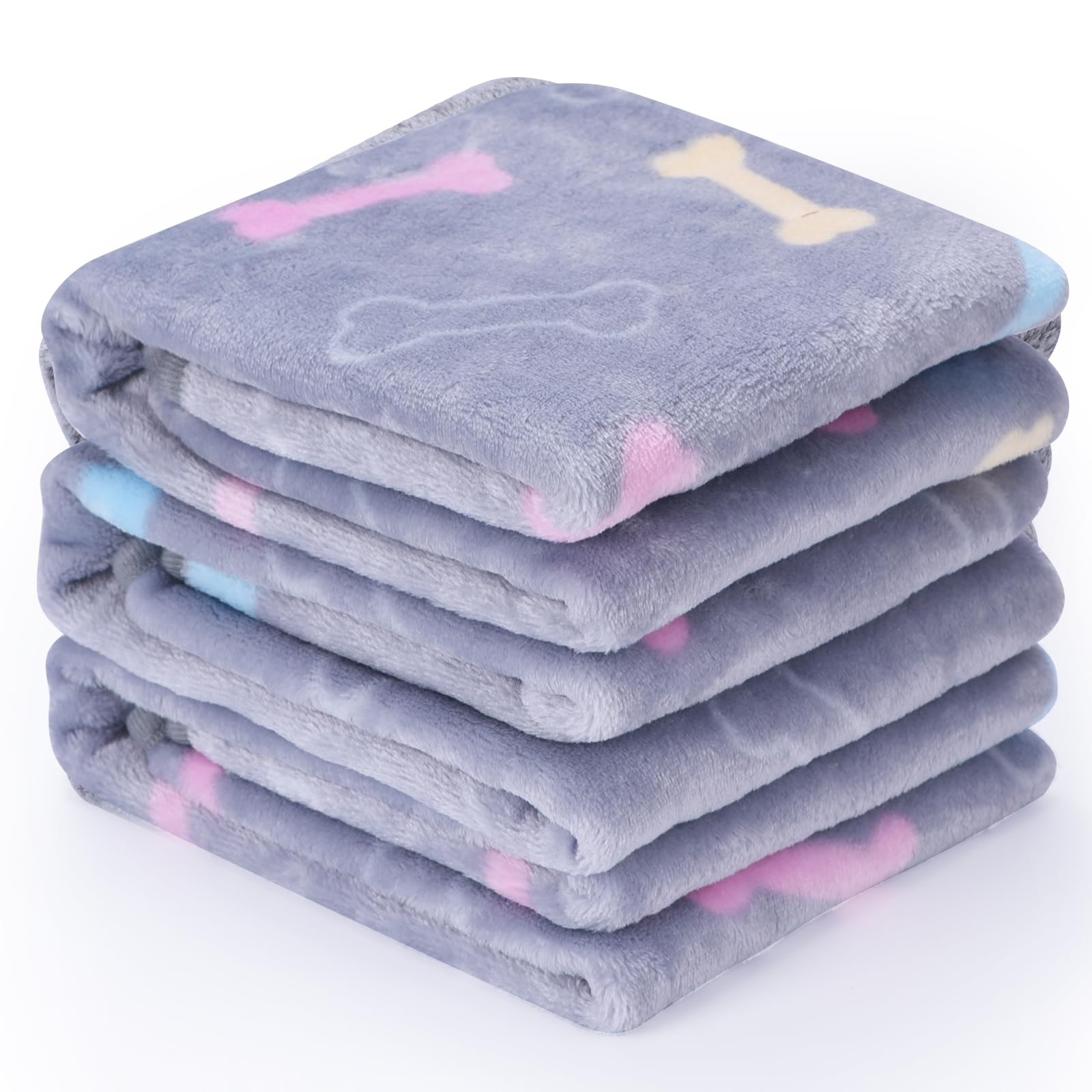 Grey Bone Series Pet Blanket Set - 3 Pieces, Small