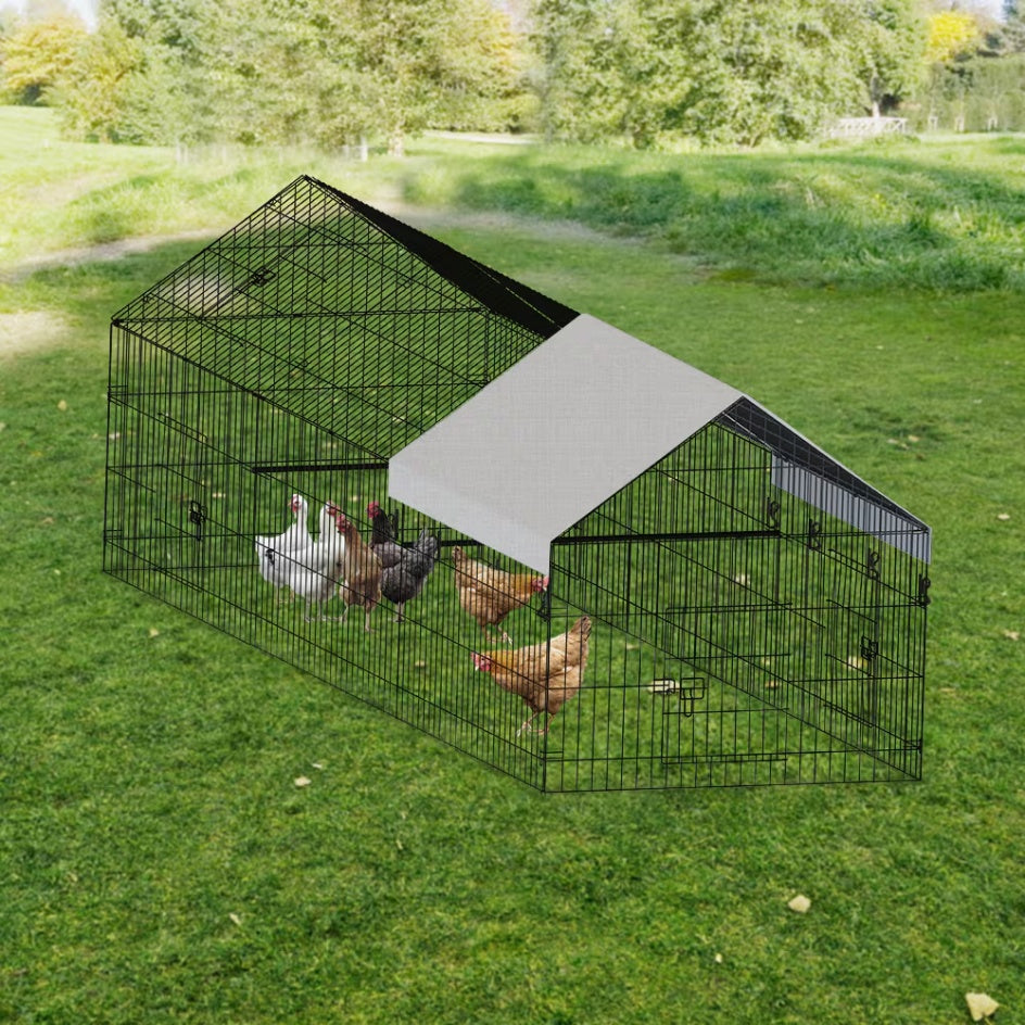 Outdoor Metal Poultry Haven, Black Gray