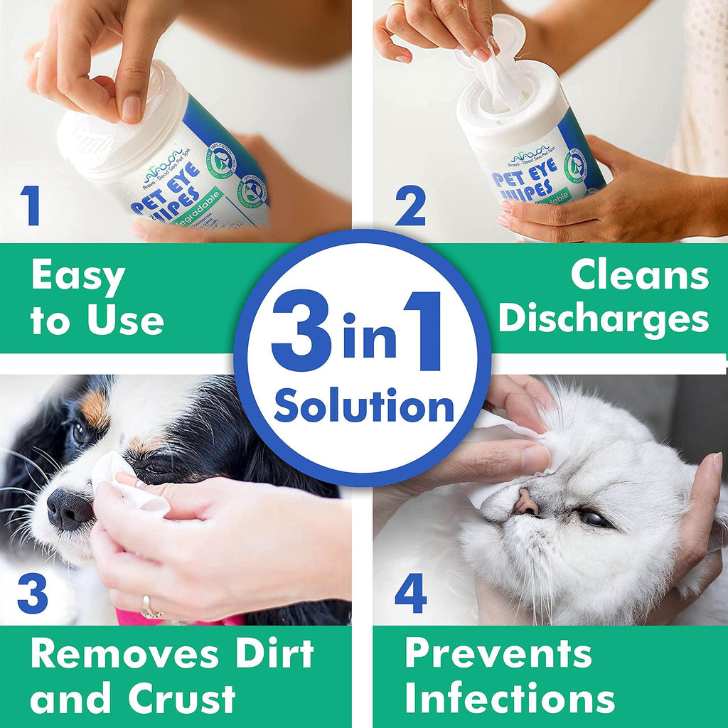 Natural Medicated Pet Eye Wipes - 100 Count