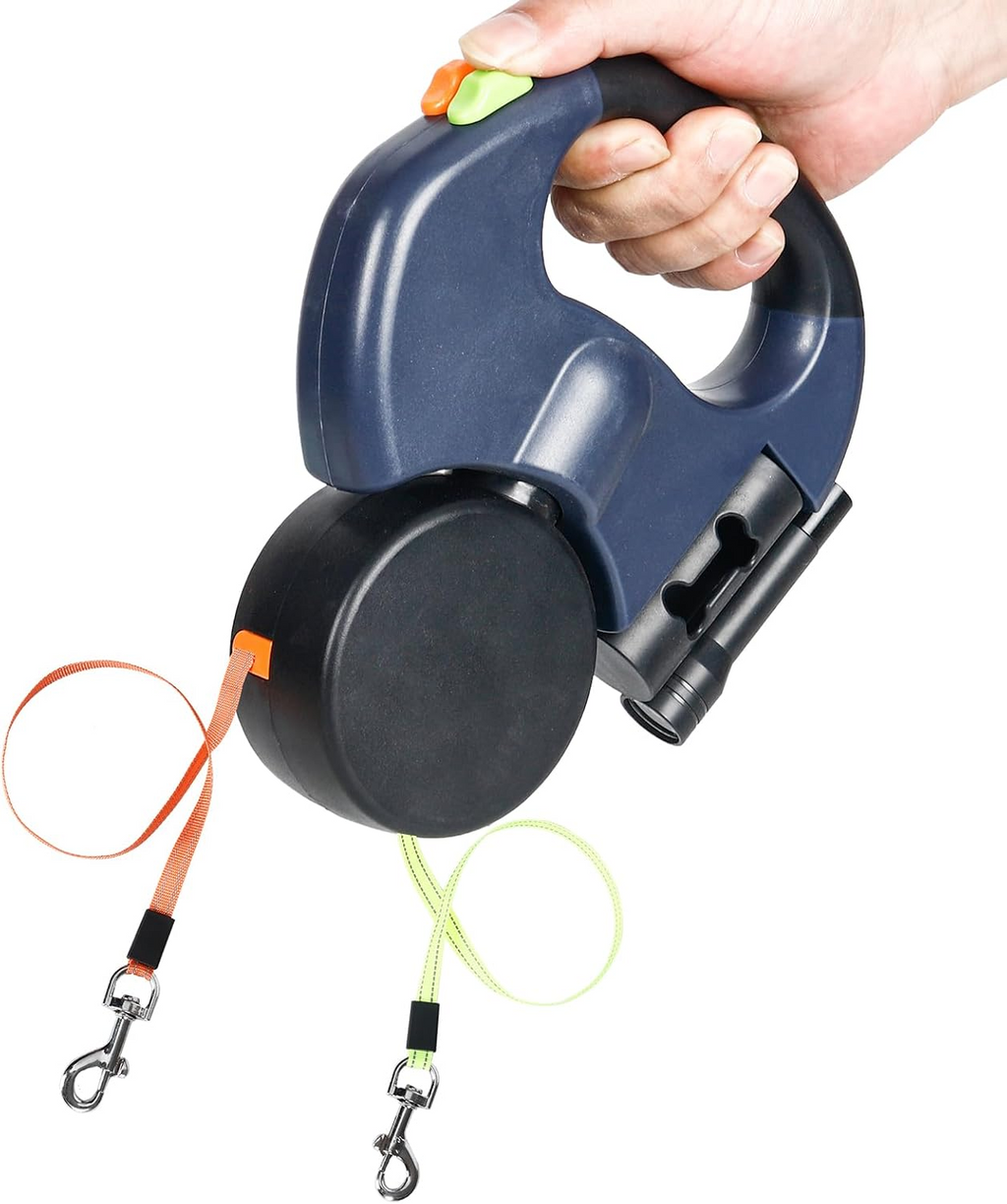 Reflective Retractable Dual Pet Leash