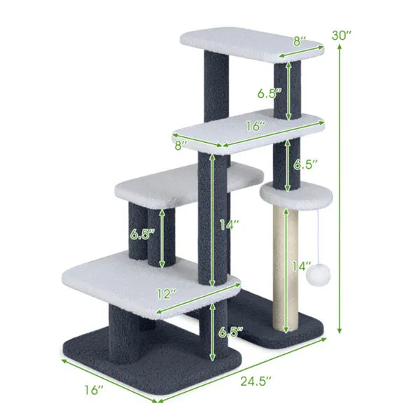 4-Level Cat Tree & Staircase with Sisal Post