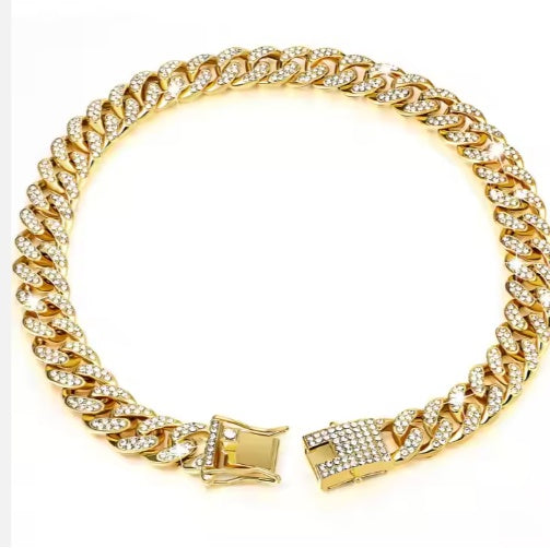 Sparkling Diamond Alloy Pet Chain Choker