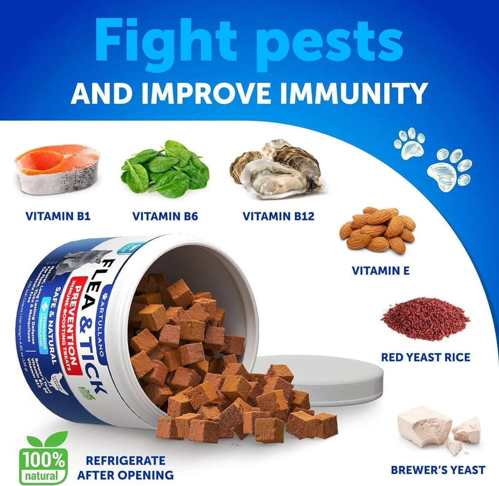 Natural Flea & Tick Prevention for Cats - 135 Chews