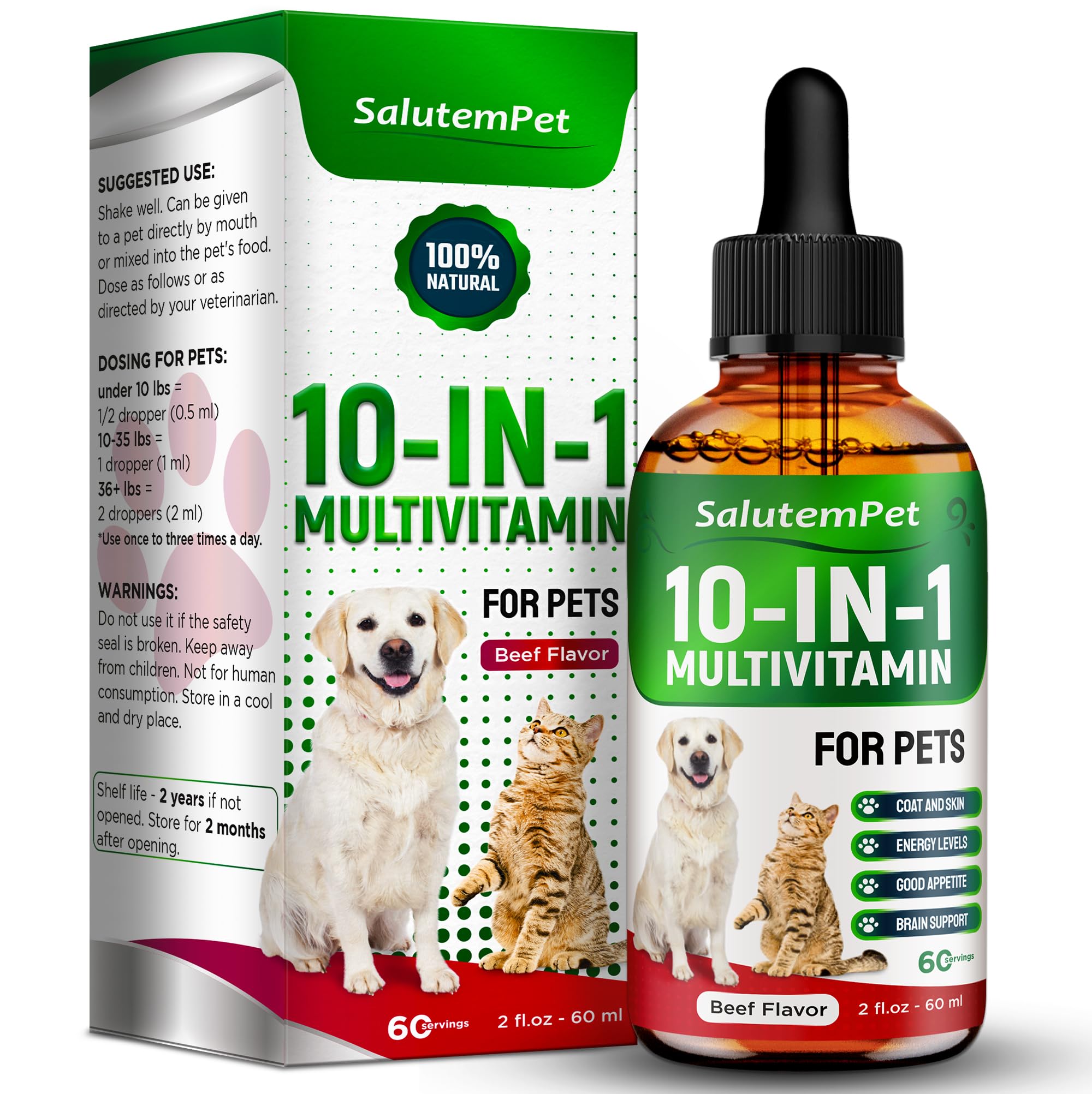 Liquid Multivitamin for Dogs and Cats - Beef, 2 fl. oz