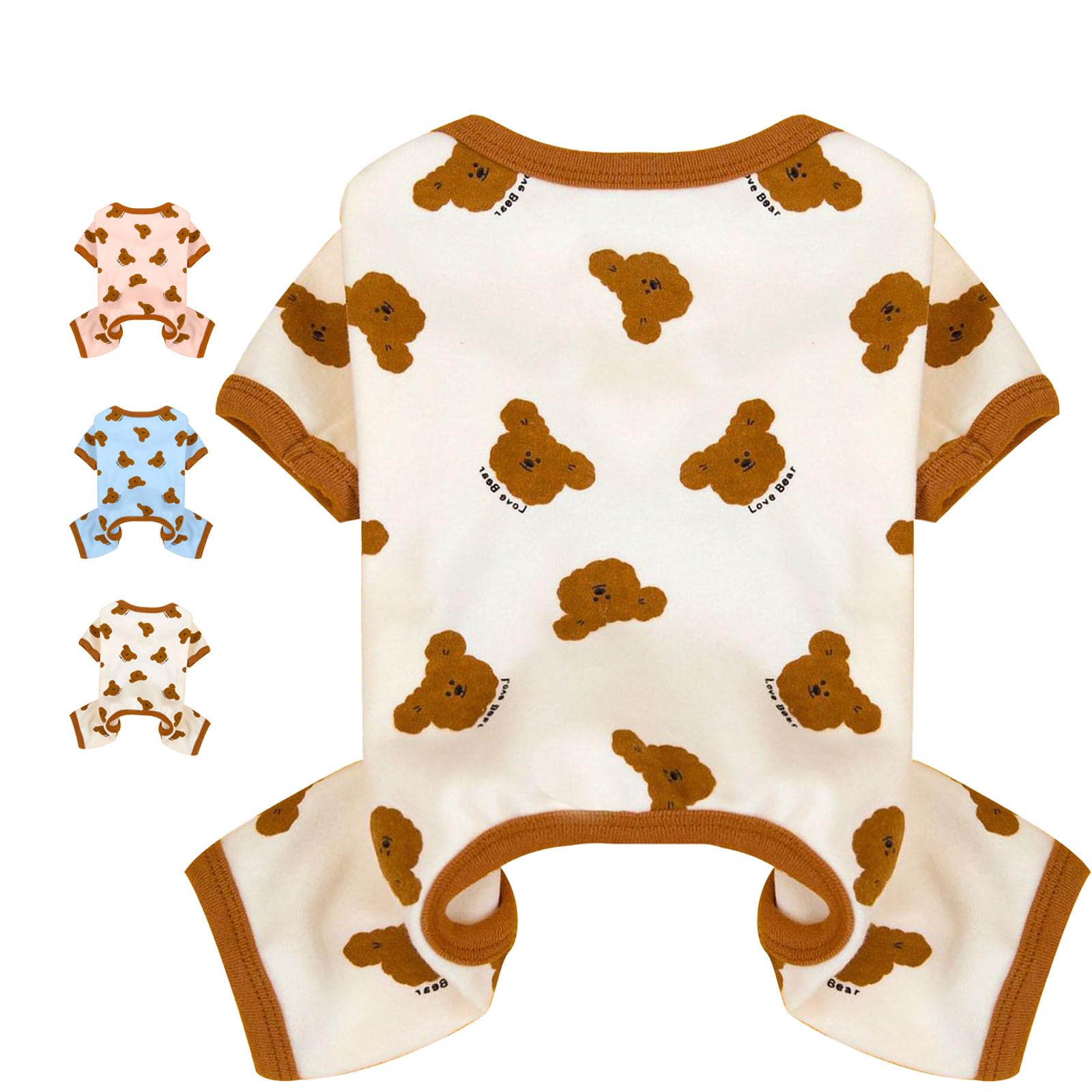 Bear Print Soft Cotton Pet Pajamas
