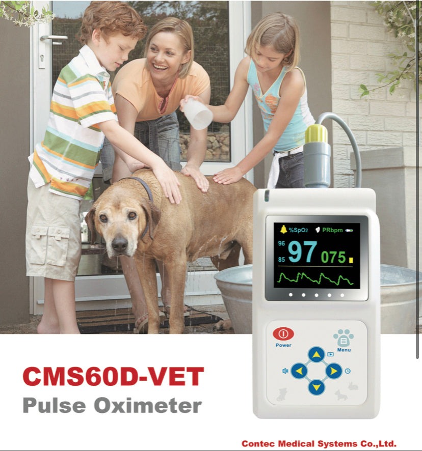 Veterinary Pulse Oximeter with Color Display and Probe