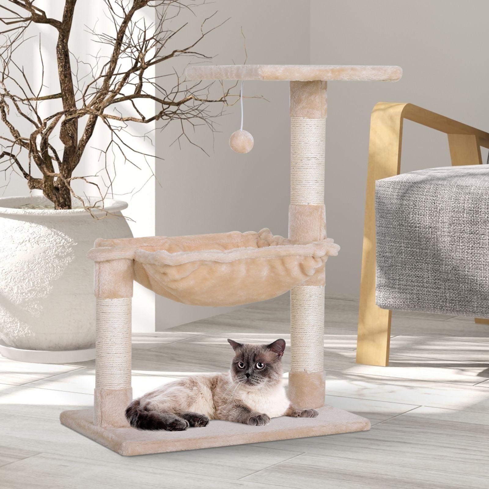 Cat Tree Hammock with Natural Sisal Post