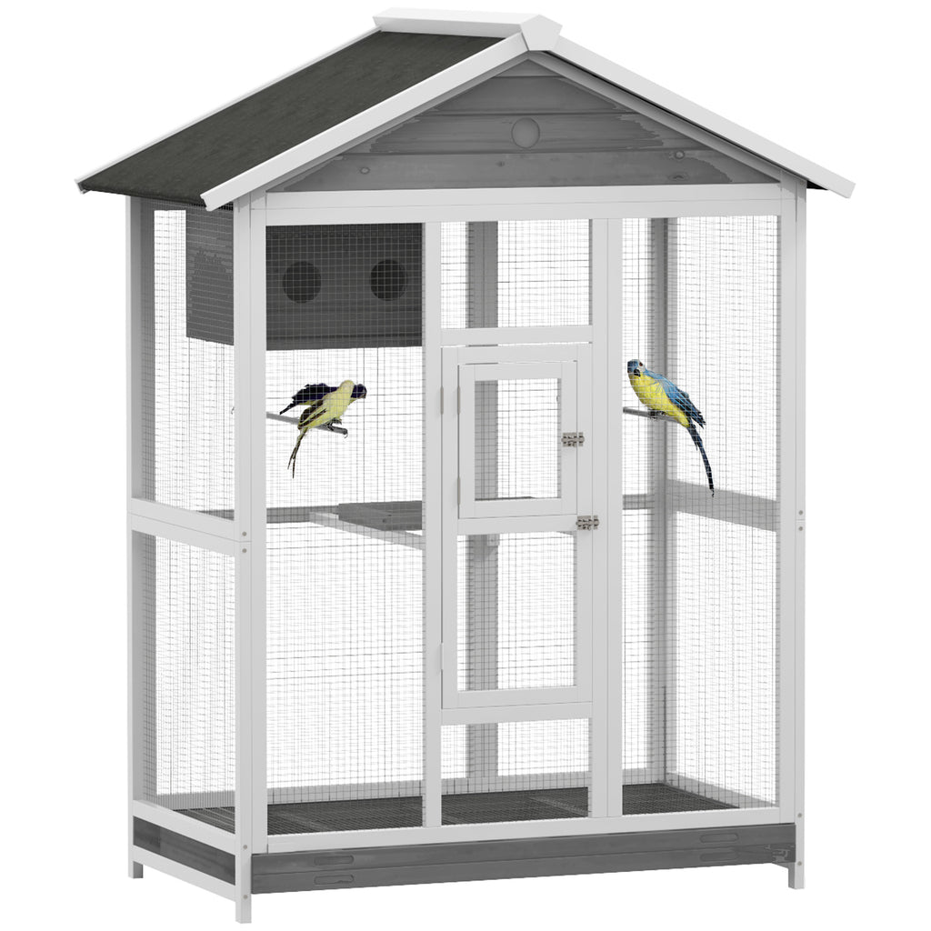 64.5" Wooden Aviary with 4 Perches, Nest, and Slide-Out Tray