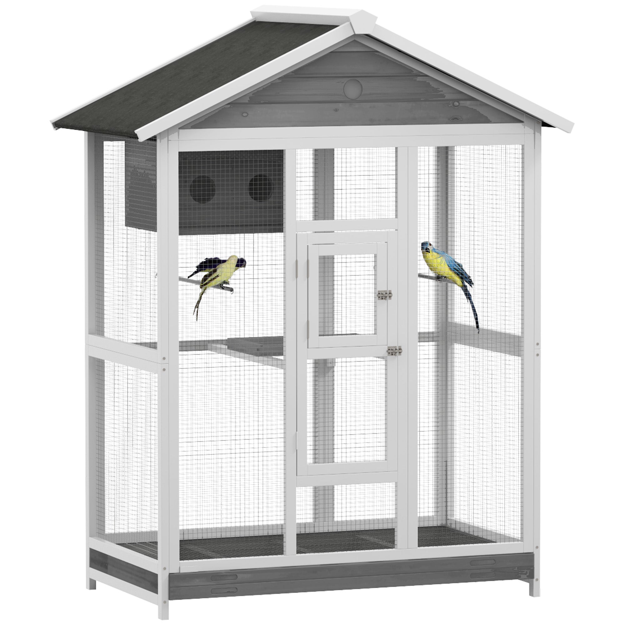 64.5" Wooden Aviary with 4 Perches, Nest, and Slide-Out Tray