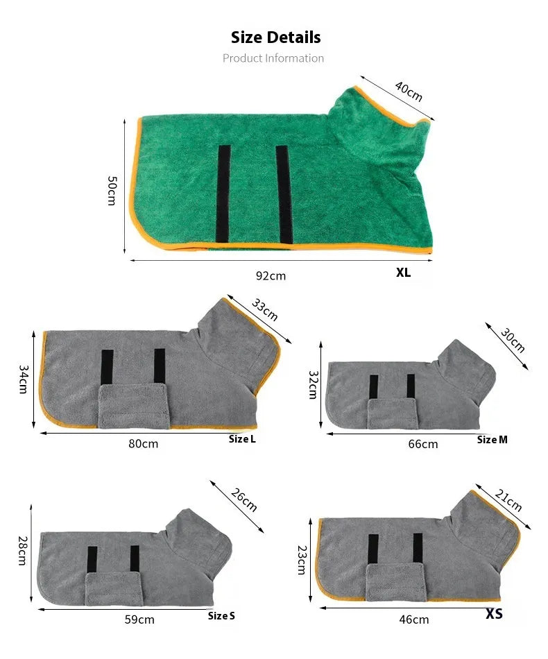 Luxury Pet Bathrobe for Dogs and Cats