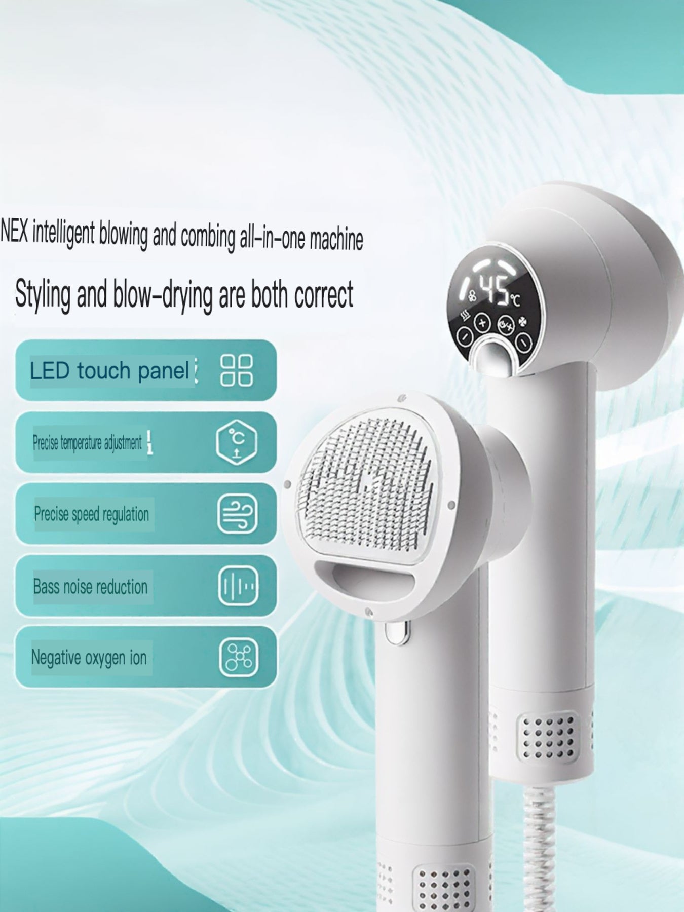 Quiet Pet Grooming Hair Dryer & Comb