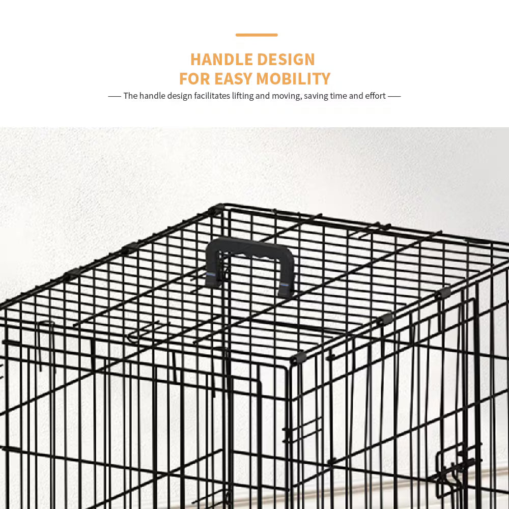 30-inch Black Double Door Pet Crate