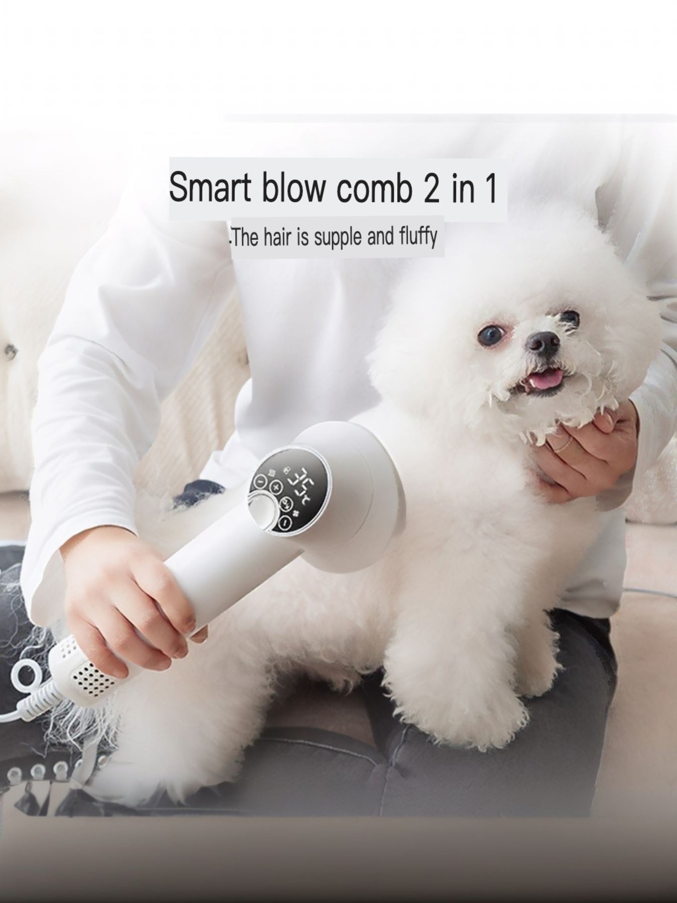 Quiet Pet Grooming Hair Dryer & Comb