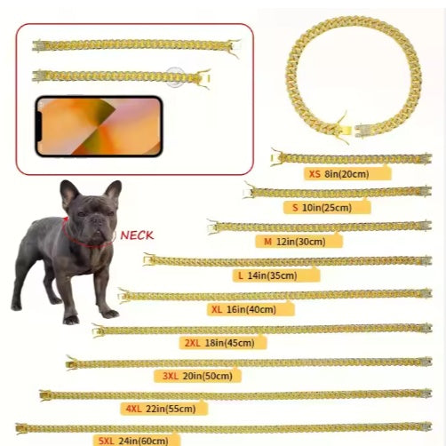 Sparkling Diamond Alloy Pet Chain Choker