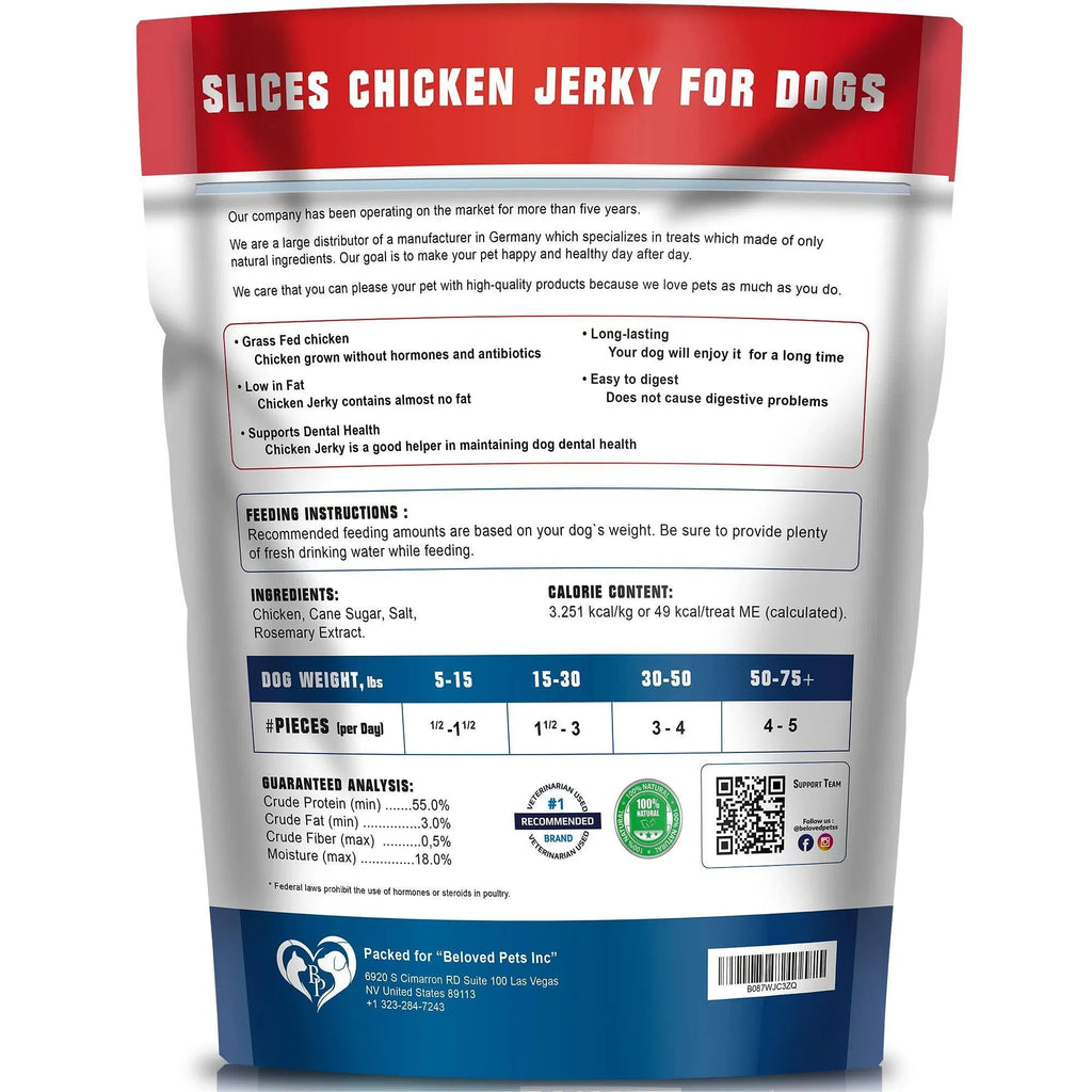 Human Grade Chicken Jerky Pet Snacks, 1.5 Lb