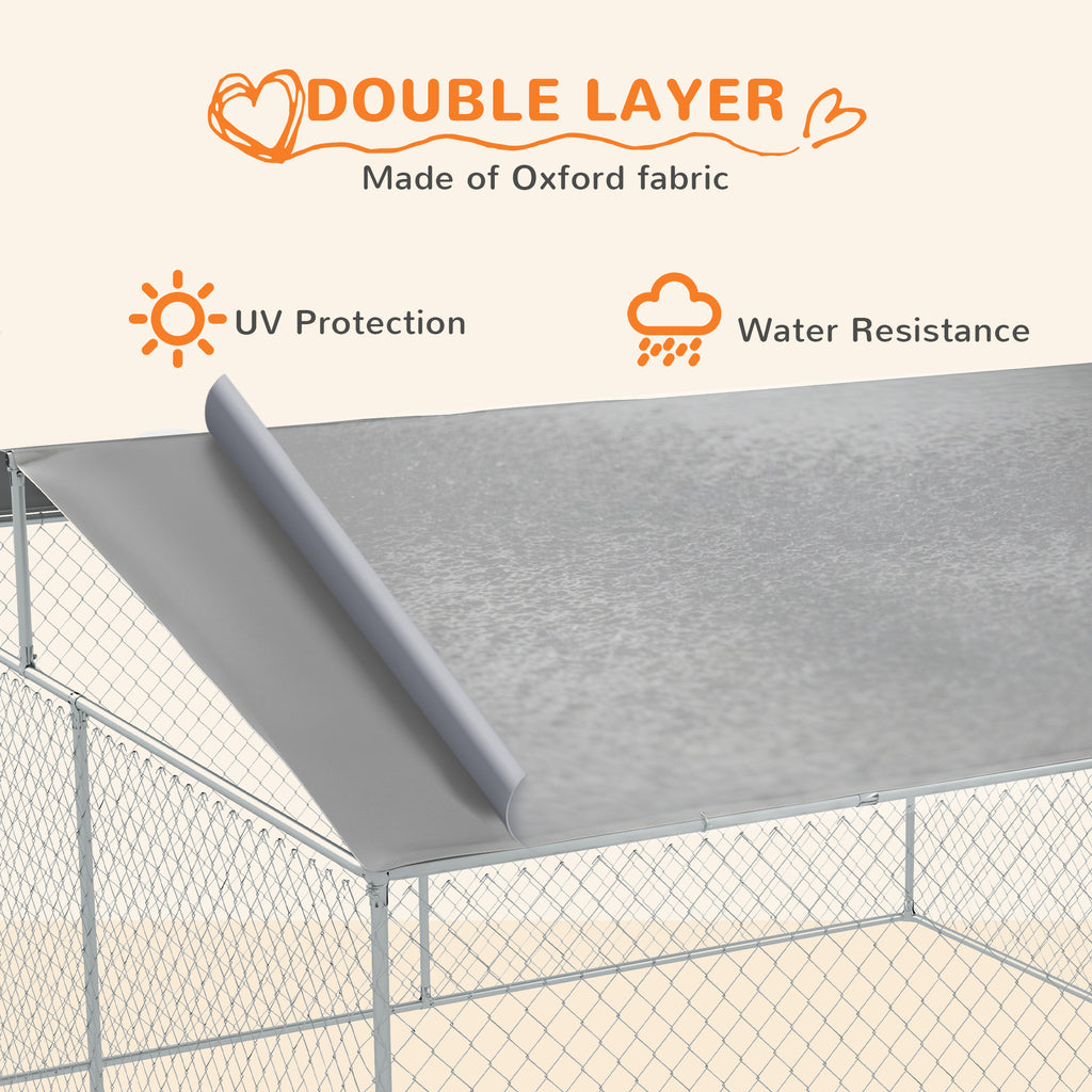 Outdoor Dog Kennel with Cover, 15x15 ft
