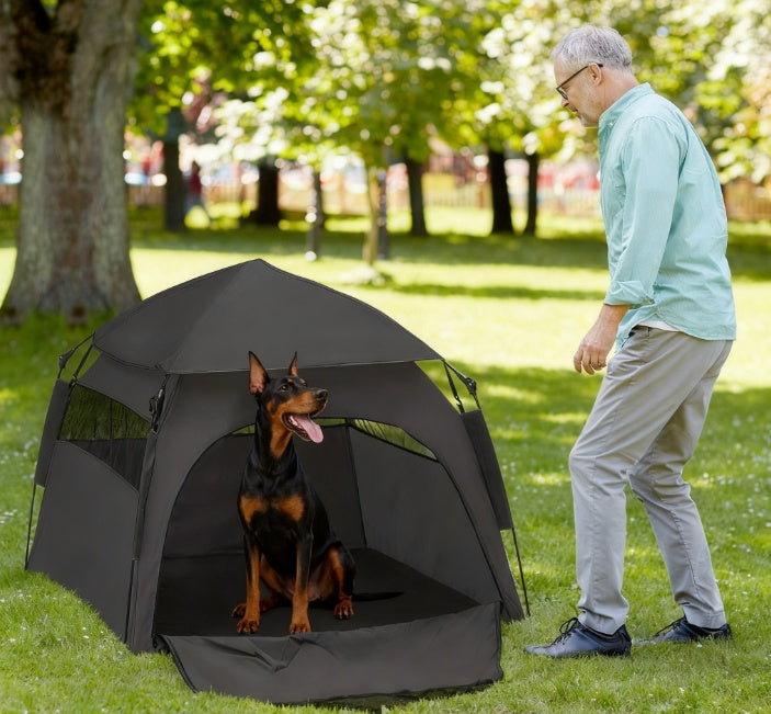Luxury Pet Tent with Carry Bag, Dark Gray