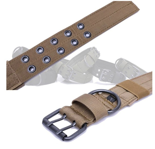 Heavy-Duty K9 Tactical Dog Collar with Metal Buckle